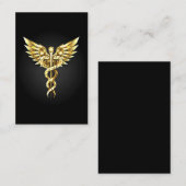 Gold Polygonal Symbol Caduceus Visitenkarte (Vorne/Hinten)