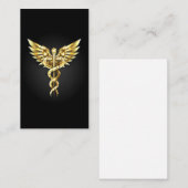 Gold Polygonal Symbol Caduceus Visitenkarte (Vorne/Hinten)