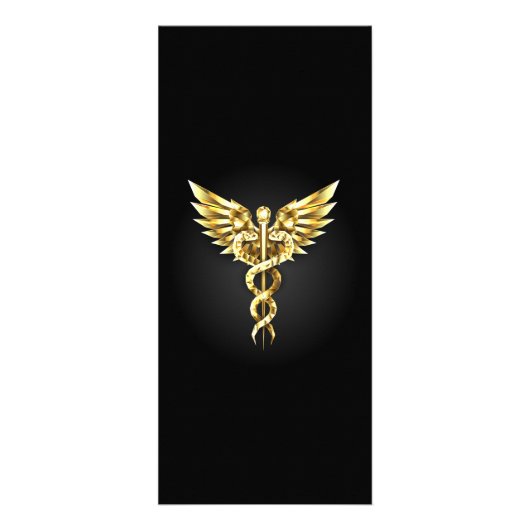 Gold Polygonal Symbol Caduceus Werbekarte (Vorne)