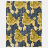 Gold Poodle Night Gray Fleecedecke (Vorderseite)
