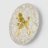 Gold Poodle Yellow Diamond Hour Minute Hand Große Wanduhr (Winkel)
