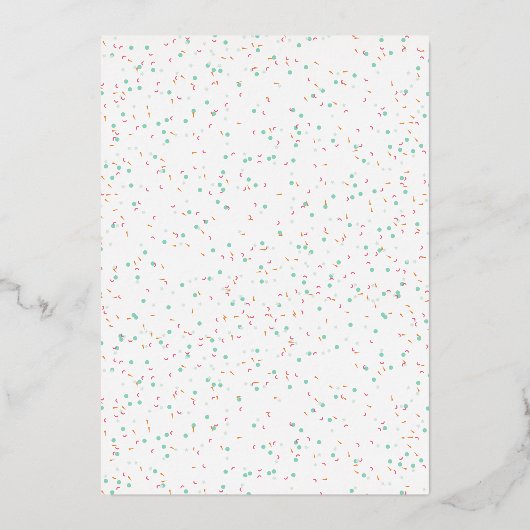 Gold POP Confetti Gender Neutral Pink Baby Dusche Folieneinladung (Rückseite)