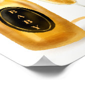 Gold Poppin Flaschen Champagne Baby Dusche Willkom Poster (Ecke)