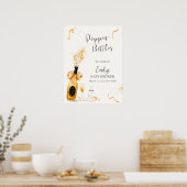 Gold Poppin Flaschen Champagne Baby Dusche Willkom Poster (Küche)