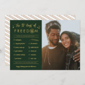 Gold Post Covid 12 Tage Freiheit Foto Weihnachten (Vorne/Hinten)