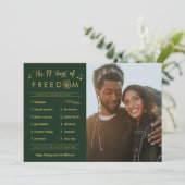 Gold Post Covid 12 Tage Freiheit Foto Weihnachten (Stehend Vorderseite)