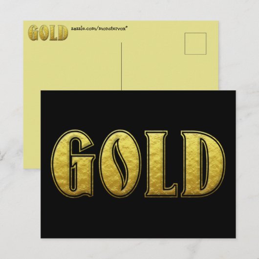 Gold Postkarte (Vorne/Hinten)