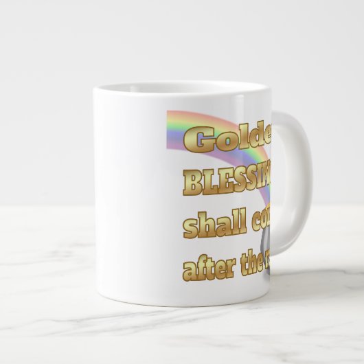 Gold-Pot am Ende des Regenbogens Jumbo-Tasse (Vorderseite Rechts)