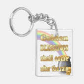 Gold-Pot am Ende des Regenbogens Schlüsselanhänger (Vorderseite links)