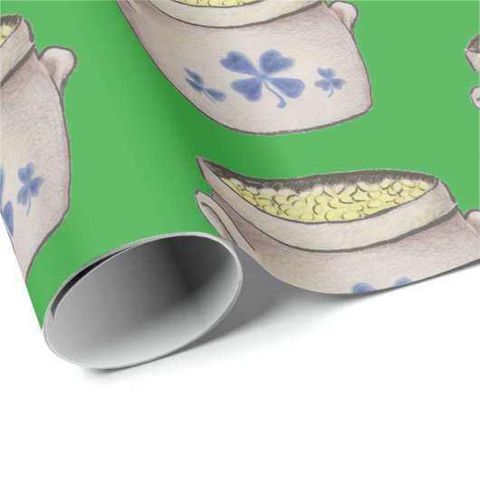 Gold-Pot Geschenkpapier (Rolleneckpunkt)