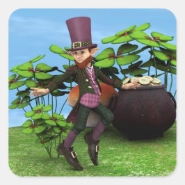 Gold-Pot Quadratischer Aufkleber