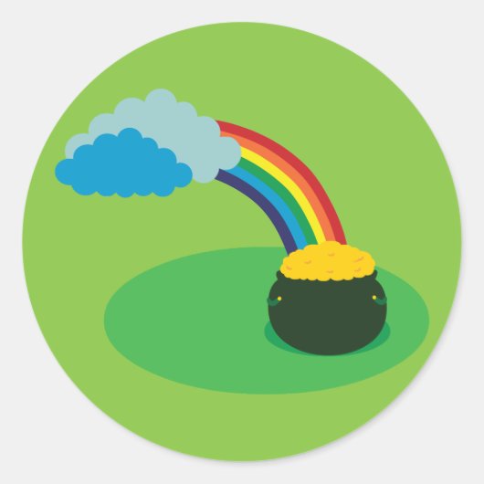 Gold-Pot Runder Aufkleber (Vorderseite)