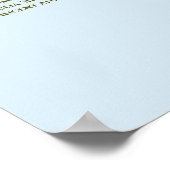 Gold & Powder Blue 30 Table Wedding Chart Poster (Ecke)