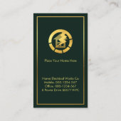 Gold-Power-Blitze an Atemberaubenden grünen Grenze Visitenkarte (Rückseite)