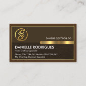 Gold-Power-Plugins auf braunen Layers Visitenkarte (Vorderseite)