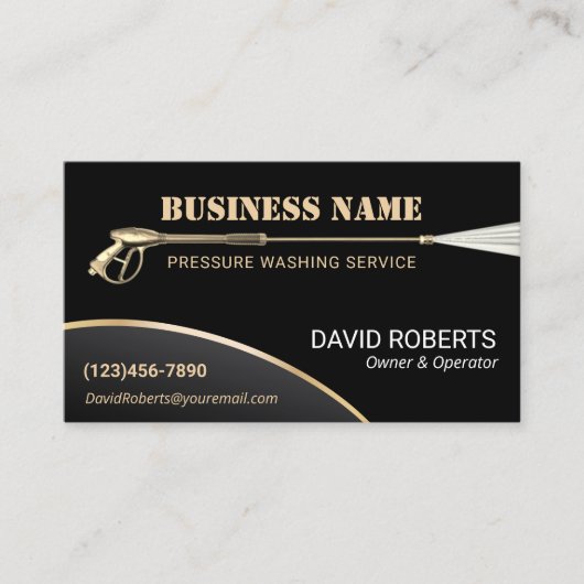 Gold Power Washer Pressure Waschhaus Reinigung Visitenkarte (Vorderseite)