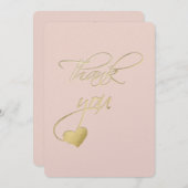 Gold prägeartige Effekt-Kalligraphie-Hochzeit Dankeskarte (Vorne/Hinten)