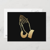 Gold Praying Hands Postkarte (Vorne/Hinten)