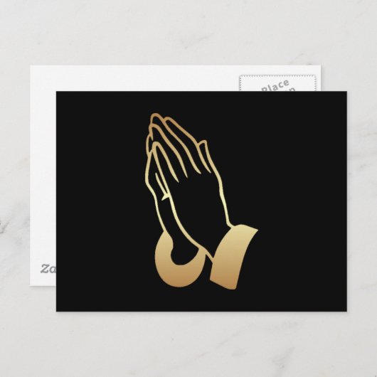 Gold Praying Hands Postkarte (Vorne/Hinten)