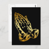 GOLD PRAYING HANDS POSTKARTE (Vorne/Hinten)