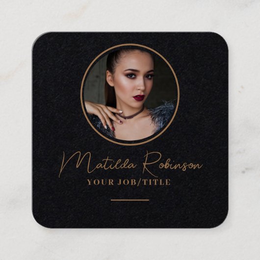 Gold Premium-Foto hinzufügen Quadratische Visitenkarte (Vorderseite)