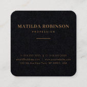 Gold Premium-Foto hinzufügen Quadratische Visitenkarte (Rückseite)