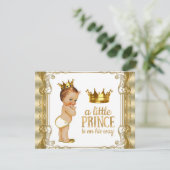 Gold Prince Baby Dusche Einladung (Stehend Vorderseite)