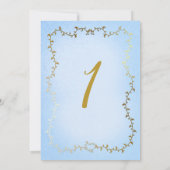 Gold Princess Carriage Blue Storybook 1. Geburtsta Einladung (Rückseite)