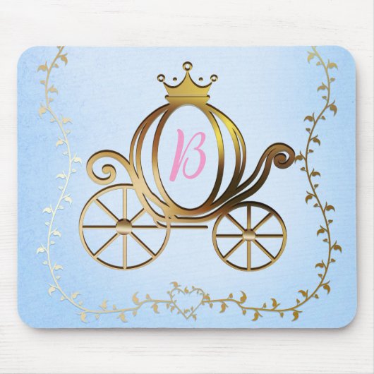 Gold Princess Carriage Blue Storybook Mousepad (Vorne)