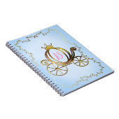 Gold Princess Carriage Blue Storybook Personalisie Notizblock (Rechte Seite)