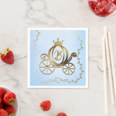 Gold Princess Carriage Blue Storybook Royal Serviette (Beispiel)