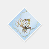 Gold Princess Carriage Blue Storybook Royal Serviette (Ecke)