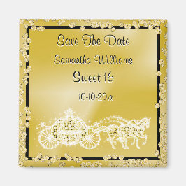 Gold Princess Coach & Horses Save the Date 16. Magnet