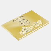 Gold Princess Coach & Pferde Sweet 16 Gästebuch (Ecke)