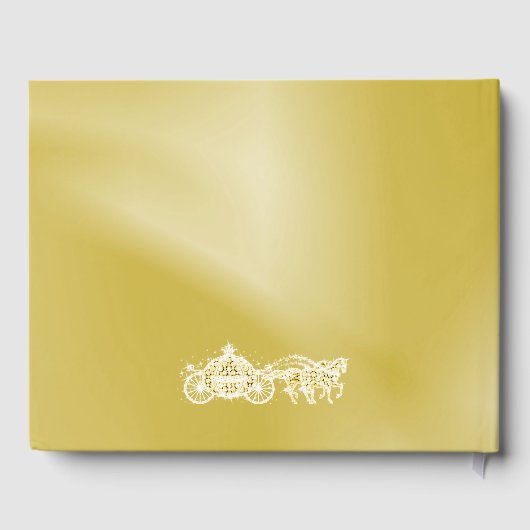 Gold Princess Coach & Pferde Sweet 16 Gästebuch (Rückseite)