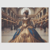 Gold Princess Steampunk Viktorianisch Decoupage Seidenpapier (Vorderseite)