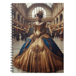 Gold Princess Steampunk Viktorianisch Industrial Notizblock