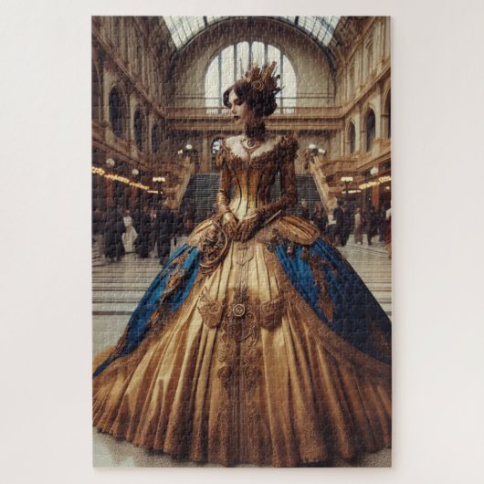 Gold Princess Steampunk Viktorianisch Industrial Puzzle (Vertikal)