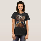 Gold Princess Steampunk Viktorianisch Industrial T-Shirt (Vorne ganz)