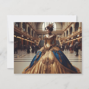 Gold Princess Steampunk Viktorianisch Postkarte