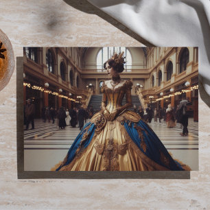 Gold Prinzessin Steampunk viktorianische Decoupage Seidenpapier