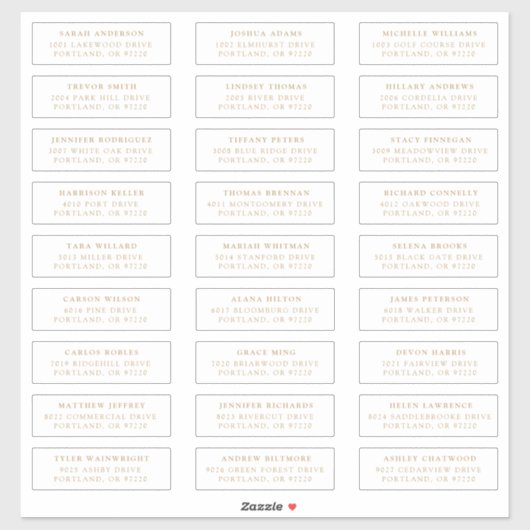 Gold | Private Guest Address Labels (Blatt)