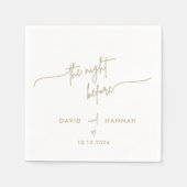 Gold Probe Abendessen am Abend vor Hochzeit Serviette (Vorderseite)