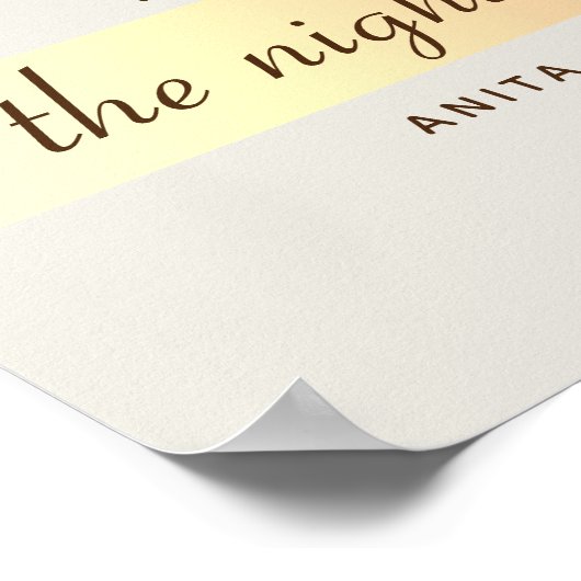 Gold Probe Dinner Willkommen Poster (Ecke)