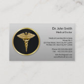 Gold Professional Medical Caduceus Notes Box Terminkarte (Vorderseite)