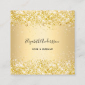 Gold Profile Foto qr Quadratische Visitenkarte (Vorderseite)