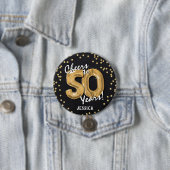 Gold Prost zum 50. Geburtstag Button (Beispiel)