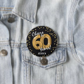 Gold Prost zum 60. Geburtstag Button (Beispiel)
