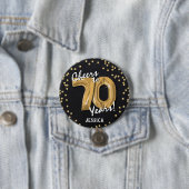 Gold Prost zum 70. Geburtstag Button (Beispiel)