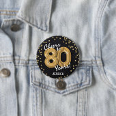 Gold Prost zum 80. Geburtstag Button (Beispiel)